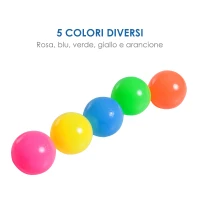 HOMCOM Set di 100 Palline da Gioco per Bambini Giocattolo Colorate Diametro 8cm(m-5)