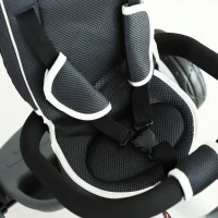 Homcom Triciclo Passeggino per Bambini con Maniglione e Tettuccio, Grigio Scuro(m-8)