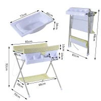 HOMCOM Fasciatoio Pieghevole Multiuso con Vaschetta Bagnetto per Neonati in Plastica Atossica 85 x 70 x 92cm(m-2)