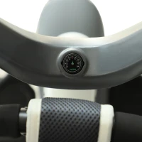 Homcom Triciclo Passeggino per Bambini con Maniglione e Tettuccio, Grigio Scuro(m-9)