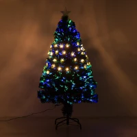 HOMCOM Albero di Natale Artificiale 130 Rami in PVC con Luci LED Φ62 x 120cm Verde(m-6)