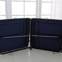 Homcom - Brandina Pieghevole con Materasso Divano Letto Portabile con Ruote Blu(m-8)