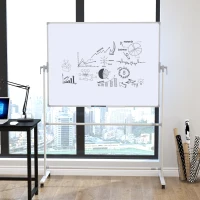 Vinsetto Lavagna Magnetica Bianca Cavalletto Faccia Doppia Portapenne Traversa Regolabile(m-2)
