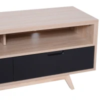 HOMCOM Stand TV Mobile Design Moderno 2 Ripaini da Soggiorno Rubberwood, MDF 120 x 40 x 50cm Rovere e Nero(m-6)