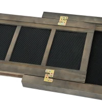 PawHut Rampa Pieghevole per Cani Animali per Auto Macchina in Legno Massello con Rivestimento Antiscivolo, 165 x 43 x 4.8cm(m-9)