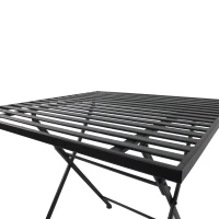 Outsunny Set Mobili da Giardino 1 Tavolo e 2 Sedie Pieghevole in Mettallo 70 x 70 x 70 cm Nero(m-5)