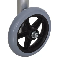 Homcom Deambulatore Pieghevole e Ultraleggero in Alluminio con 2 Ruote e Altezza Regolabile 77-95 cm(m-7)