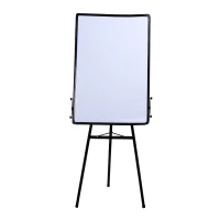 HOMCOM Lavagna Magentica Bianca con Cavalletto a Treppiede Altezza Regolabile Cornice in Alluminio 60×90x1.8cm(m-1)