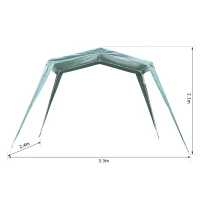 Outsunny Gazebo da Giardino con 4 Corde Tiranti 8 Picchetti da Terra Verde 3.3 x 2.4 x 2.1 m(m-3)