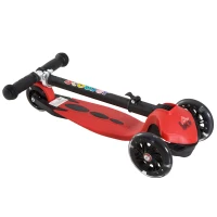 Homcom Monopattino per Bambini con 3 Ruote Fluo e Freno, Rosso(m-5)