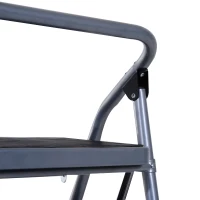 HOMCOM Scaletta Sgabello Pieghevole 3 Gradini Portata Max 150kg Ferro 92 × 48 × 62cm(m-12)