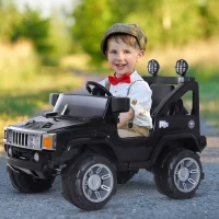 HOMCOM Macchinina Elettrica per Bambini Modello Jeep con MP3 108 × 71 × 75cm Nero(m-2)