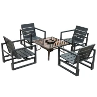 Outsunny - Set di Mobili da Giardino Poltrone Elegante di Alta Qualità(m-6)