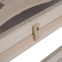 Pawhut Gabbia per Criceti e Piccoli Roditori in Legno di Abete 60x35x42cm(m-12)