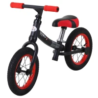 Homcom Bicicletta Senza Pedali Nera e Rossa, Bici Equilibrio per Bambini 2-5 anni con Sellino e struttura Regolabile(m-1)