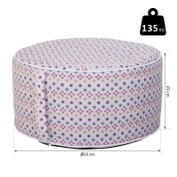 Ousunny Pouf Gonfiabile per Esterni e Interni Cuscino Poggiapiedi Sfoderabile Accessori Inclusa Φ53 x 25 cm(m-3)