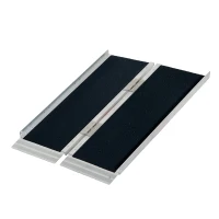 HomCom Rampa per Sedia a Rotelle in Alluminio Ripiegabile, 122x72cm(m-1)