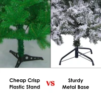 HOMCOM Albero di Natale Artificiale Alto 180 cm Effetto Neve Con 472 Punte per le Decorazioni Natalizie(m-11)