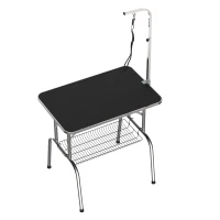 PawHut Tavolo da toelettatura e tosatura cani gatti con cestino, 91.5x61.5x77cm(m-1)