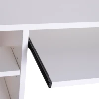HomCom Scrivania da Ufficio Porta PC con Ripiano Tastiera, Bianco, 74x120x60cm(m-8)