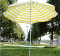 HOMCOM Ombrellone da giardino/spiaggia/terrazzo, stile Hawaii, colore: giallo e bianco, diametro: 180 cm(m-1)