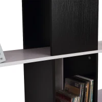 HOMCOM Libreria Stile Vintage con 4 Ripiani a Forma di S Facile da Montare e Smontare in Pannelli di Particelle Bianco e Nero 124,5x30x144cm(m-8)