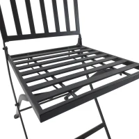 Outsunny Set Mobili da Giardino 1 Tavolo e 2 Sedie Pieghevole in Mettallo 70 x 70 x 70 cm Nero(m-8)