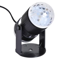 HOMCOM Proiettore a LED Luci Colorate in Combinazione Rossa, Verde, Blu Proietta ad una Distanza di 5-8m Valutazione Impermeabile: IP20 Nero CE 13x6x6cm(m-1)