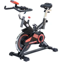 HOMCOM Cyclette Fitness Allenamento Aerobico Professionale con Volano Seduta e Manubrio Regolabili Acciaio 118 × 48 × 113cm(m-1)