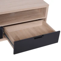 HOMCOM Stand TV Mobile Design Moderno 2 Ripaini da Soggiorno Rubberwood, MDF 120 x 40 x 50cm Rovere e Nero(m-4)