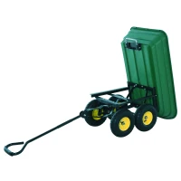 Outsunny Carretto Ribaltabile Rimorchio a Mano Struttura Acciaio Port. 250Kg(m-6)