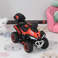 HOMCOM Quad Elettrico per Bambini con Motore 6V, Velocità Massima 5 km/h, Musica e Fanali Funzionanti, Rosso(m-2)