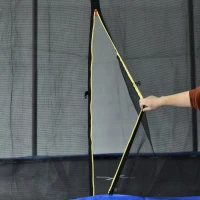 Homcom Trampolino Elastico con Rete di Sicurezza e Pali Imbottiti per Adulti e Bambini Φ366 x 260 cm(m-10)