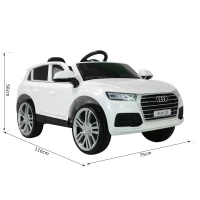HOMCOM Macchina Elettrica per Bambini con Telecomando Modello AUDI Q5 12V Musica Luci e Suoni 116 × 75 × 56cm Bianco(m-3)