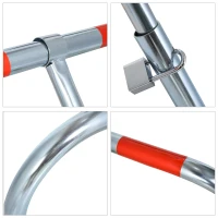 DURHAND Barriera Parcheggio Pieghevole Manuale con Adesivi Catarifrangenti Rossi e 3 Chiavi, in Metallo Zincato(m-5)