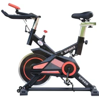 HOMCOM Cyclette Fitness Allenamento Aerobico Professionale con Volano Seduta e Manubrio Regolabili Acciaio 118 × 48 × 113cm(m-4)