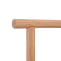 HOMCOM Stand Appendiabiti Salvaspazio con Ruote Bambù, MDF 80x45x150cm Bianco e Legno Naturale(m-5)