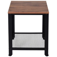 HOMCOM Tavolino da Salotto in Stile Industriale (45cm x 45cm x 55cm), in Legno e Acciaio, per Divano, Camera o Ingresso(m-4)