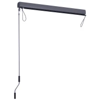 Outsunny Tenda Verticale da Sole a Rullo con Leva a Mano Installazione a Parete e Soffitto, Grigio, 120 x 200 cm(m-5)