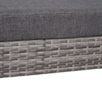 Outsunny Divano panchina da giardino a 2 posti in Rattan e alluminio Grigio 118 x 75 x 79 cm(m-9)