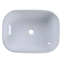 kleankin Lavabo Rettangolare in Ceramica Smaltata Bianco 56 x 42 x 14.5cm(m-8)