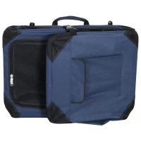 PawHut Trasportino per Cani e Gatti Pieghevole Morbido per Auto 70 × 52 × 52cm Blu(m-7)