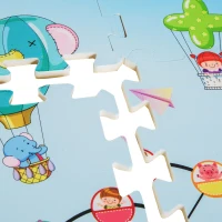 Homcom Tappeto Puzzle per Bambini Disegno Fantasia 8 Tessere 61.5x61.5cm(m-7)