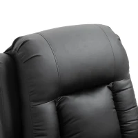 HOMCOM Poltrona Massaggiante Riscaldante Reclinabile in Similpelle Nera con 8 Punti di Massaggio e Telecomando, 90x93x103cm(m-3)