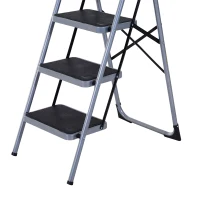 HOMCOM Scala Pieghevole in Metallo con 4 Gradini Carico Massimo 150kg 48x63x155cm(m-7)