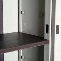 Outsunny Armadio da Esterno Impermeabile con 3 Ripiani Regolabili Balcone Terrazzo Plastica 65 × 37 × 172cm(m-7)