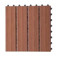 Outsunny Set Piastrelle per Esterno Incastrabili per Pavimentazione Marrone 11 Pezzi 30x30x2.2cm(m-4)