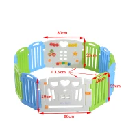 Homcom – Recinto Modulare 12 Pezzi con Cancelletto per il Gioco in Sicurezza dei Bambini con CertificatoEN71(m-2)