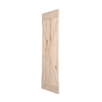 HOMCOM - Porta Scorrevole Barn Door Laccata DIY in Legno di Pino, 213 x 96.5 x 3.5cm, Naturale(m-7)