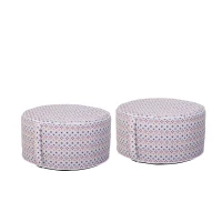Ousunny Pouf Gonfiabile per Esterni e Interni Cuscino Poggiapiedi Sfoderabile Accessori Inclusa Φ53 x 25 cm(m-1)